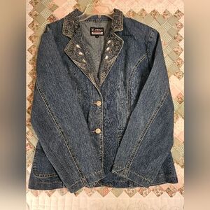 RE&X Jeweled  Longsleeve Denim Jacket